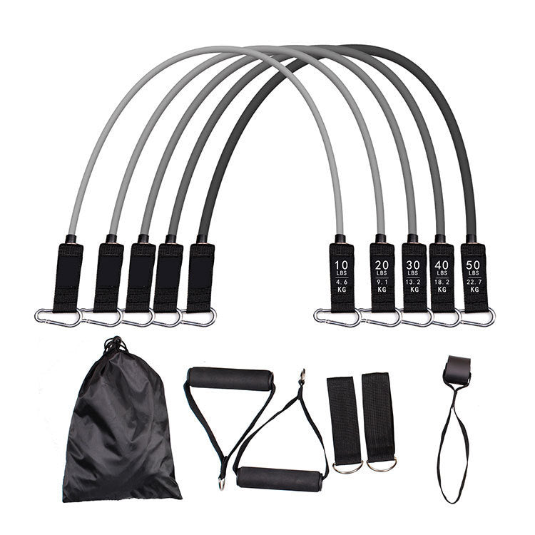 11-Piece Resistance Band Set - Handles, Ankle Straps, Door Anchor & Loop Bands