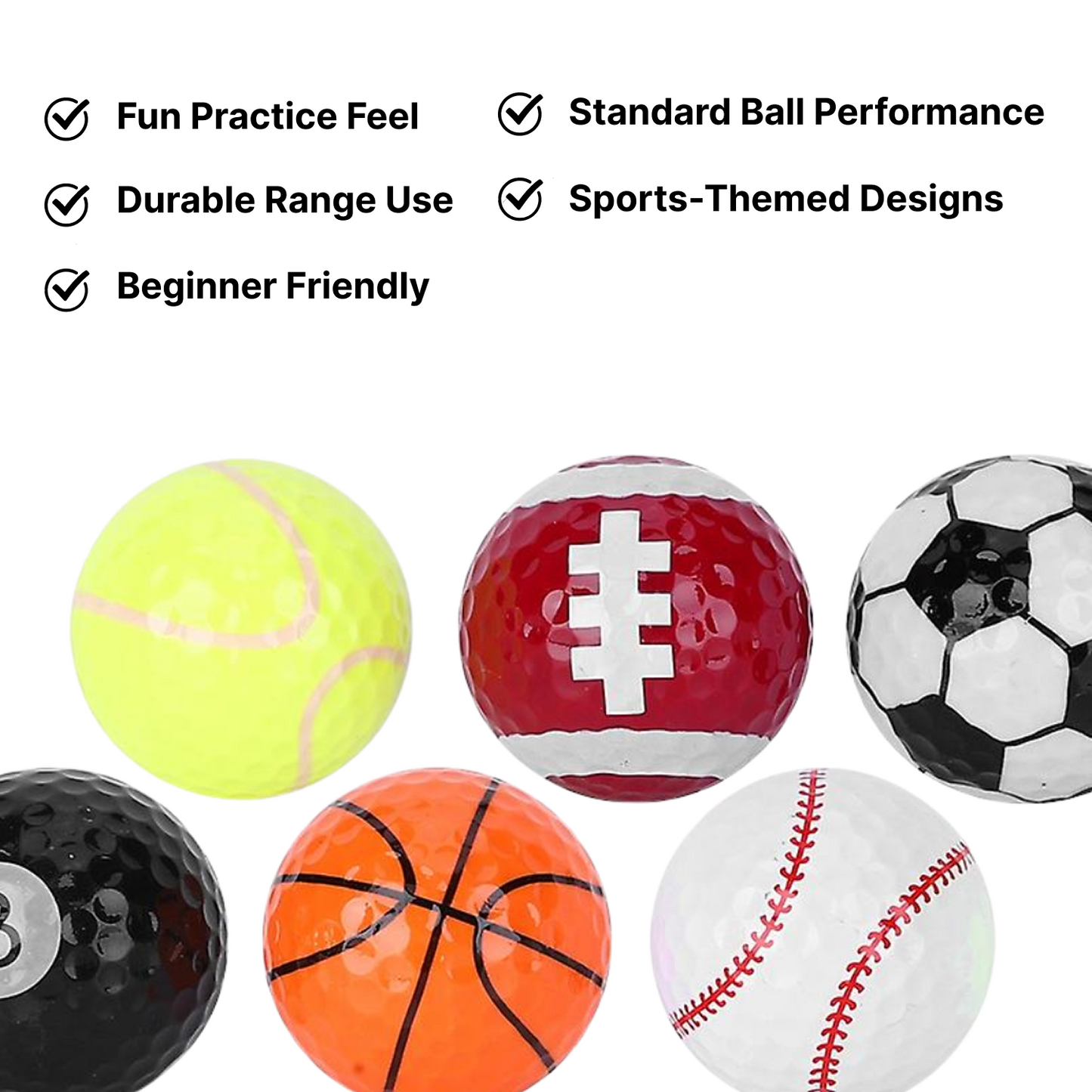 Sports-Themed Golf Balls – Fun Practice Balls for All Skill Levels