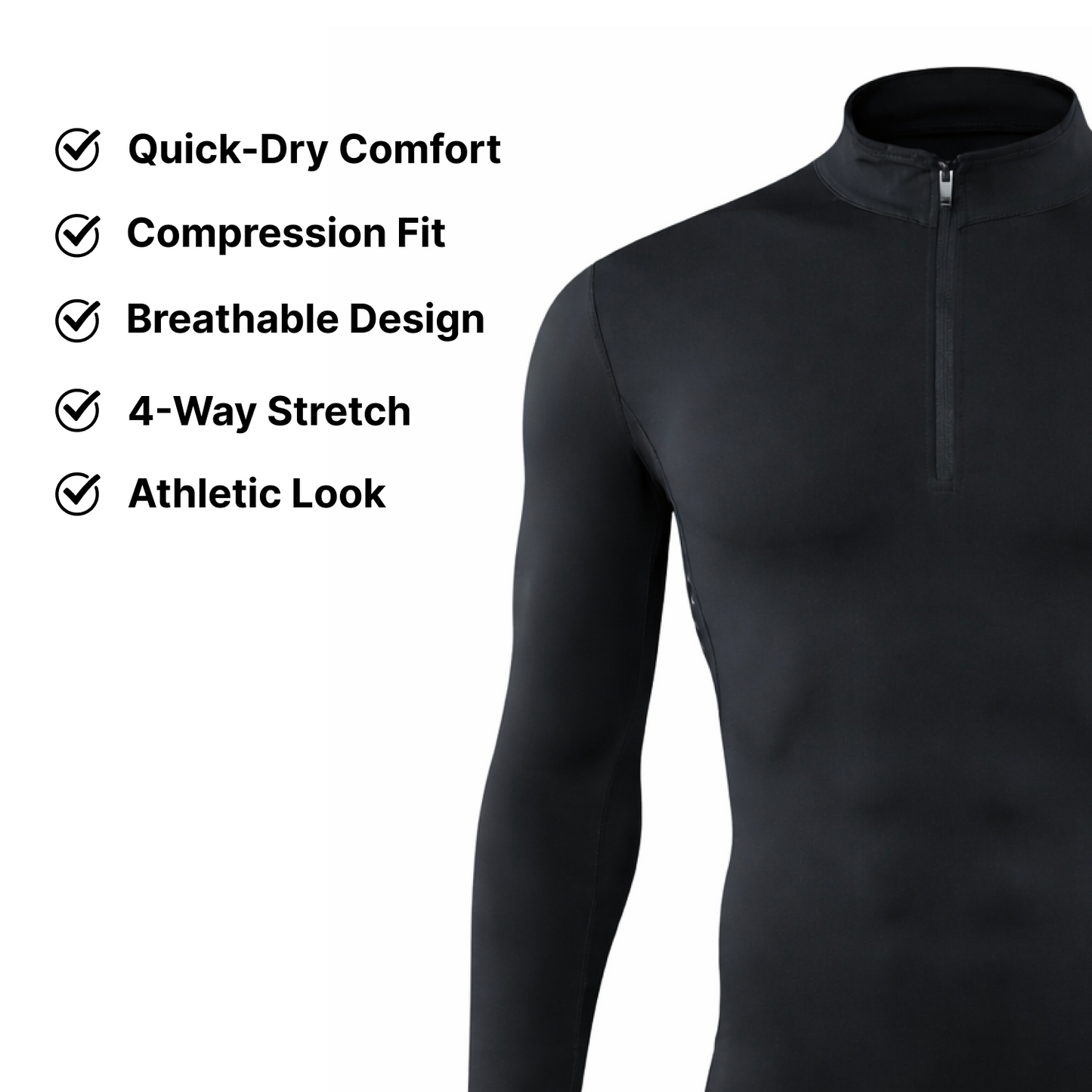 Men’s Quarter Zip Compression Fitness Shirt