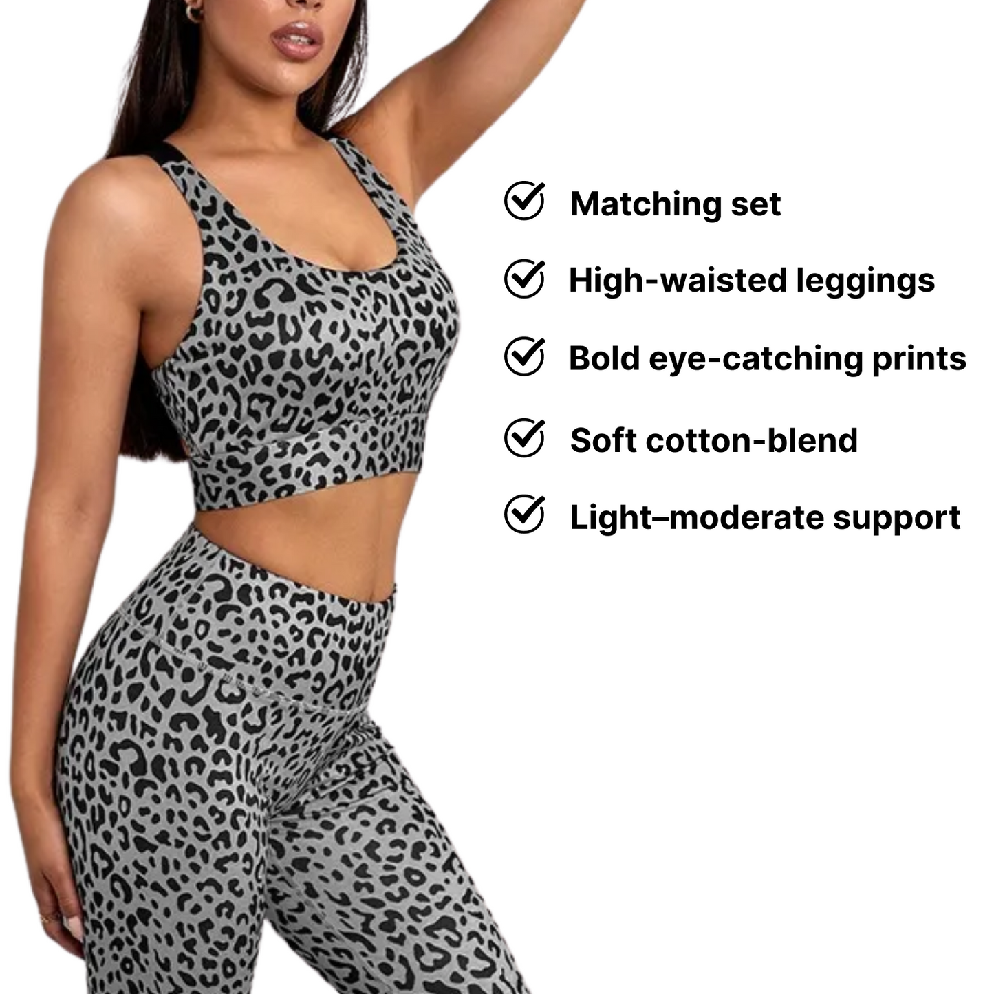 Women's 2-Piece Leopard Print Workout Set