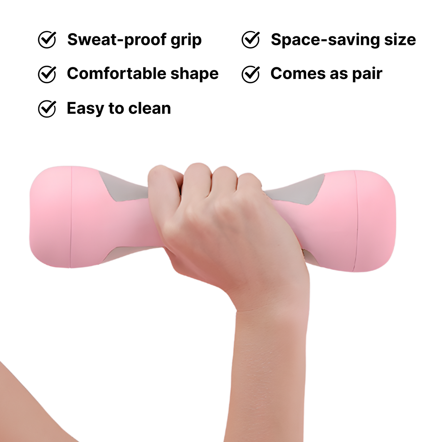 Pink Rubber Waterproof Dumbbells for Toning