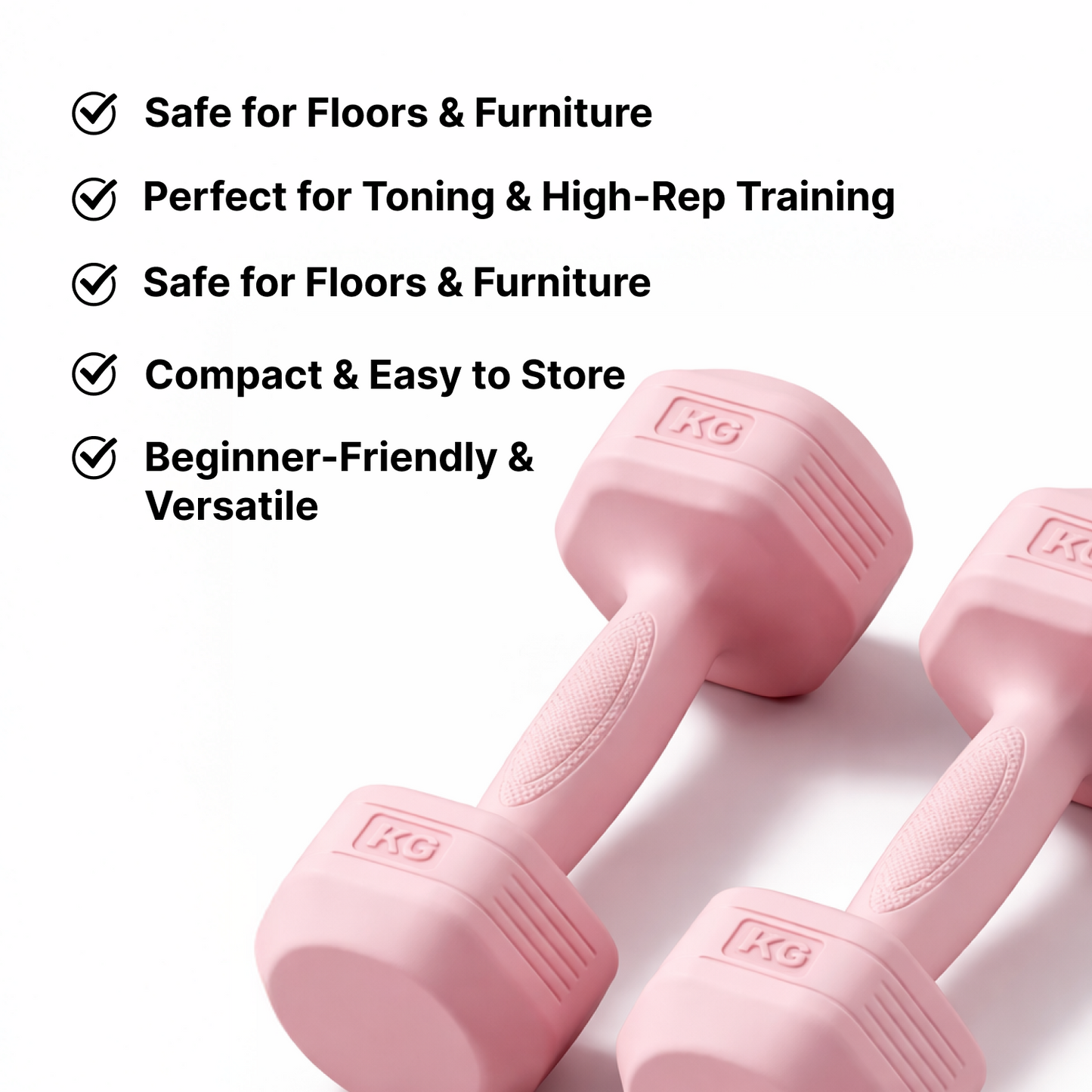 Pastel Colored EVA Dumbbells (1kg Pair) - Home or Office