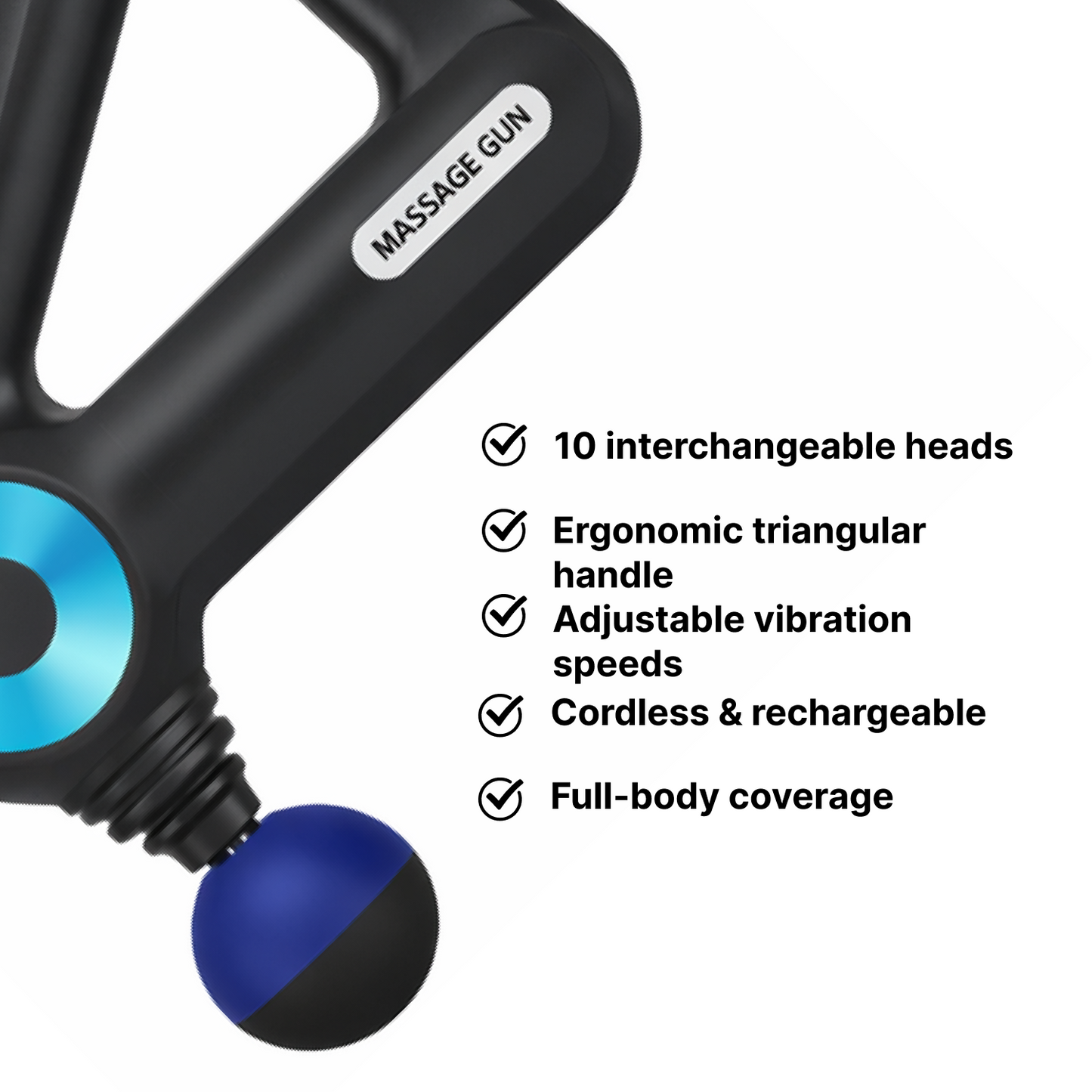 Percussion Massage Gun (10 Heads) - Full Body Recovery