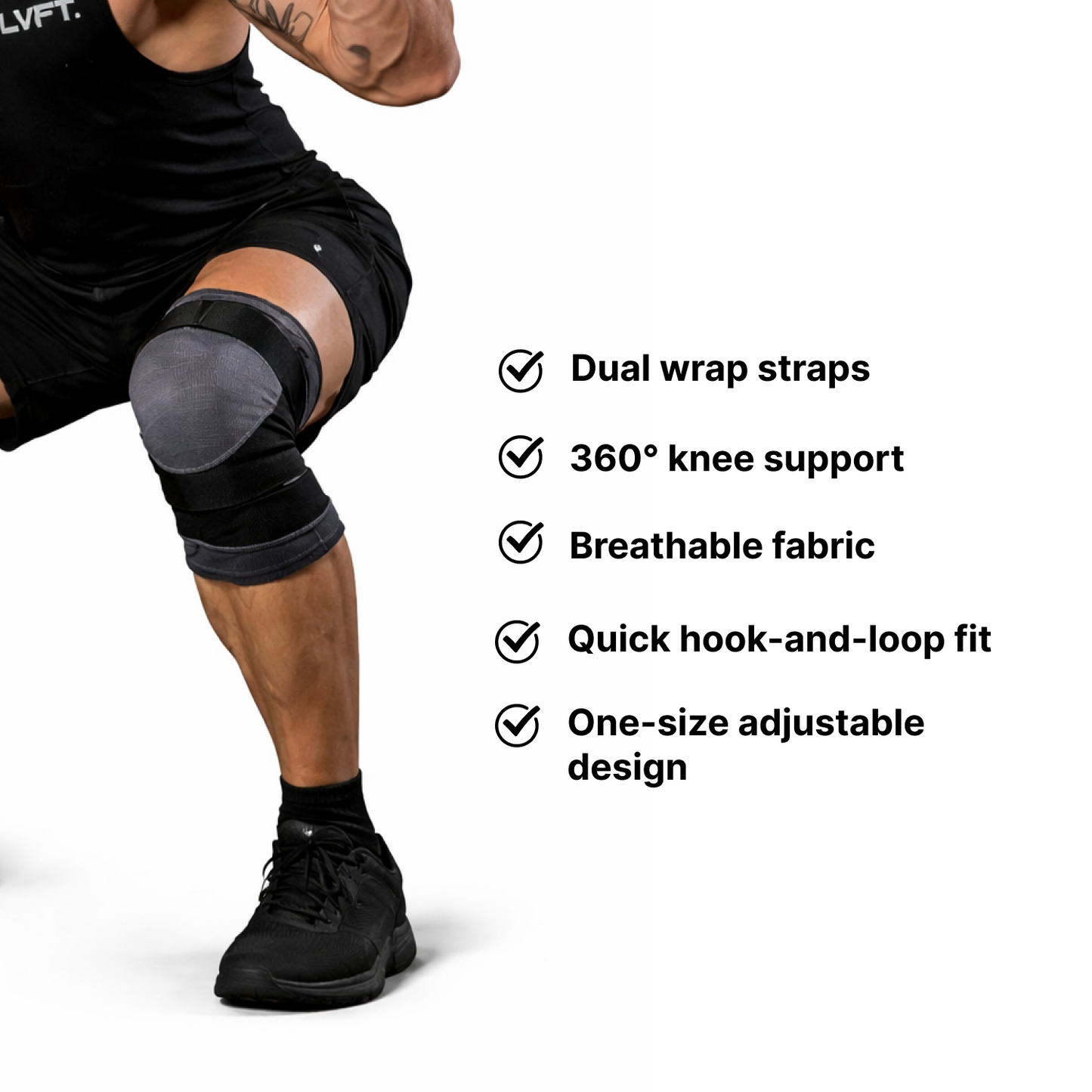Knee Brace with Dual Straps - Adjustable Compression
