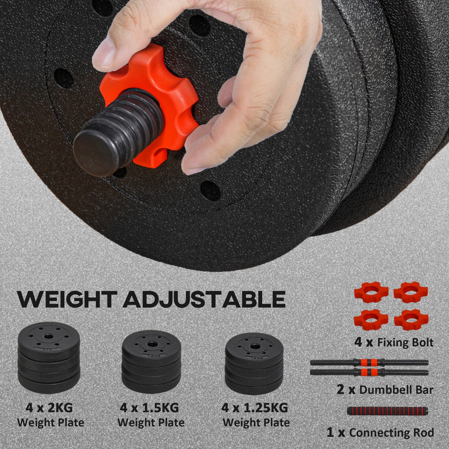 20kg Silent-Drop Portable Dumbbell & Barbell System
