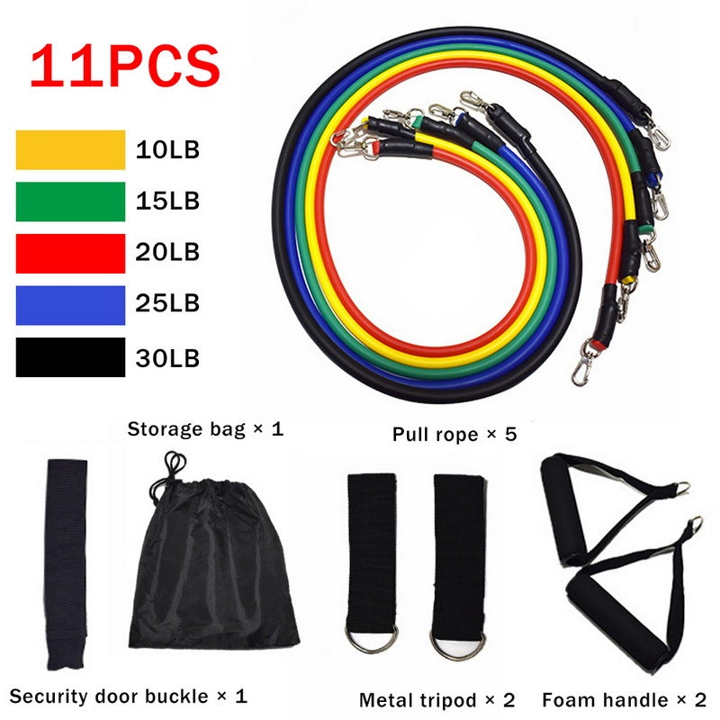 11-Piece Full Body Resistance Band Set - 10-150 lbs