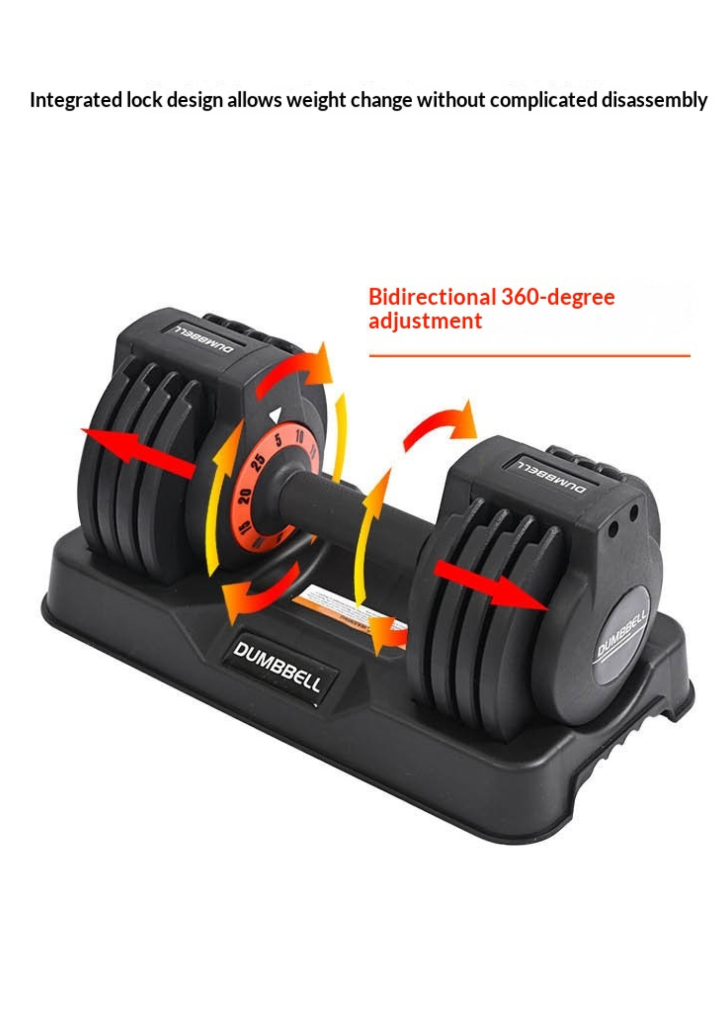 Cast Iron Adjustable Dumbbell Set with Rotating Dial