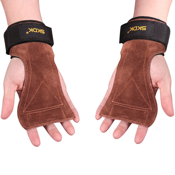Leather Hand Grips - Anti-slip palm guards for Weightlifting & Gymnastics