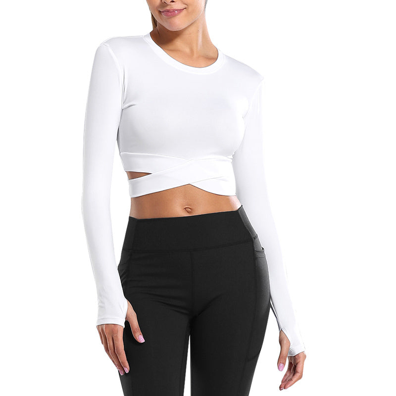 Women's Long Sleeve Activewear Crop Top (Thumbholes)