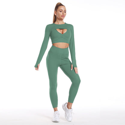 Women’s Long Sleeve Fitness Set (Moisture-Wicking) 2 or 3-Piece