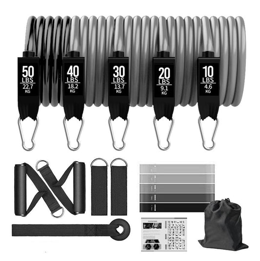 11-Piece Resistance Band Set - Handles, Ankle Straps, Door Anchor & Loop Bands