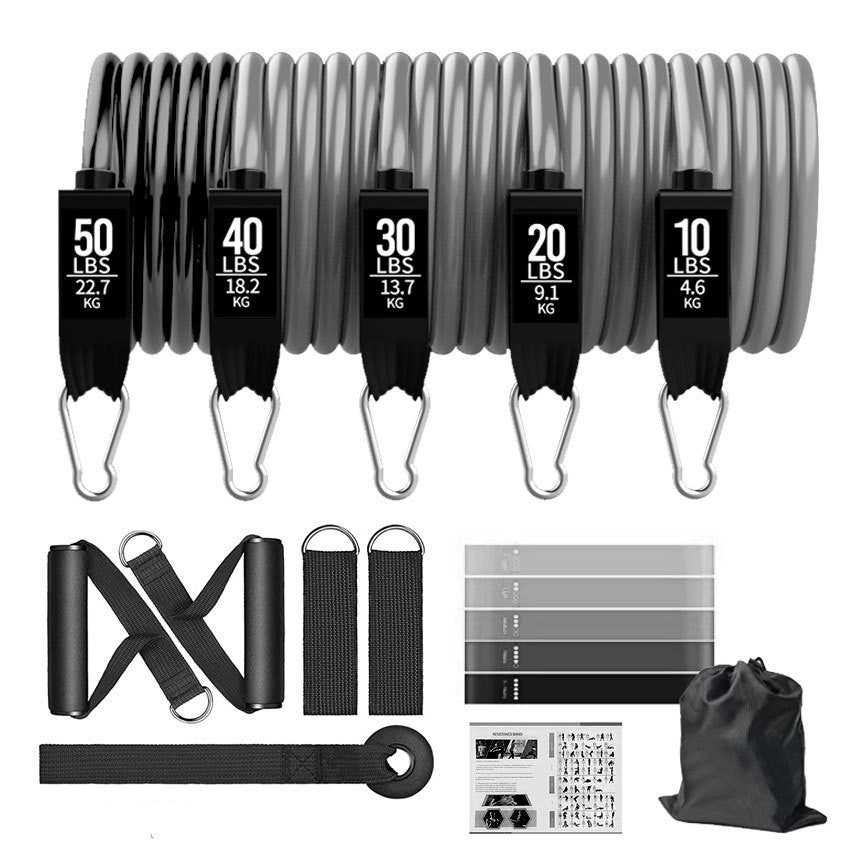 11-Piece Resistance Band Set - Handles, Ankle Straps, Door Anchor & Loop Bands