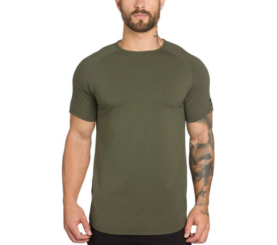 Men's Curved Hem Gym T-Shirt (Moisture-Wicking)