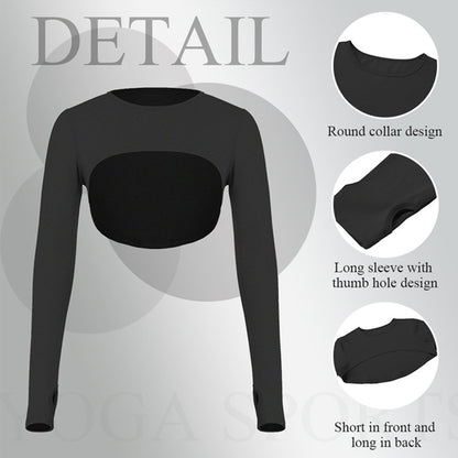 Women’s Long Sleeve Fitness Set (Moisture-Wicking) 2 or 3-Piece