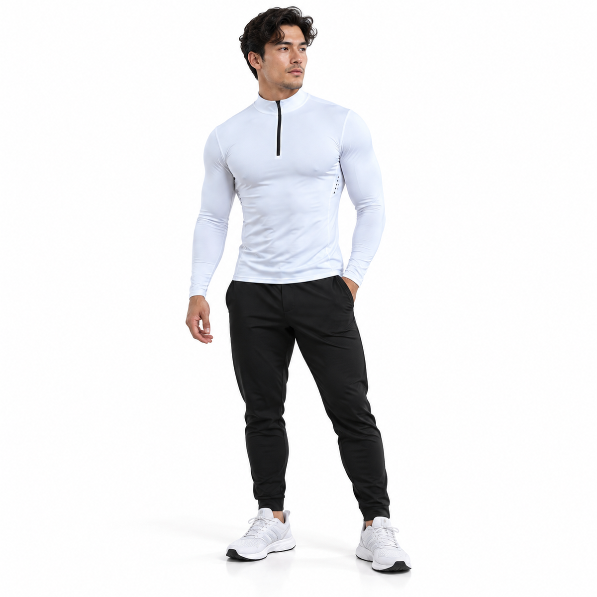 Men’s Quarter Zip Compression Fitness Shirt