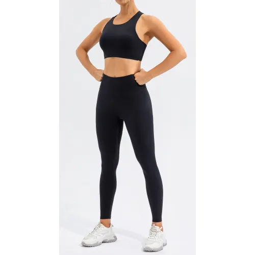 High Waist Active Lycra Set - Women's Activewear