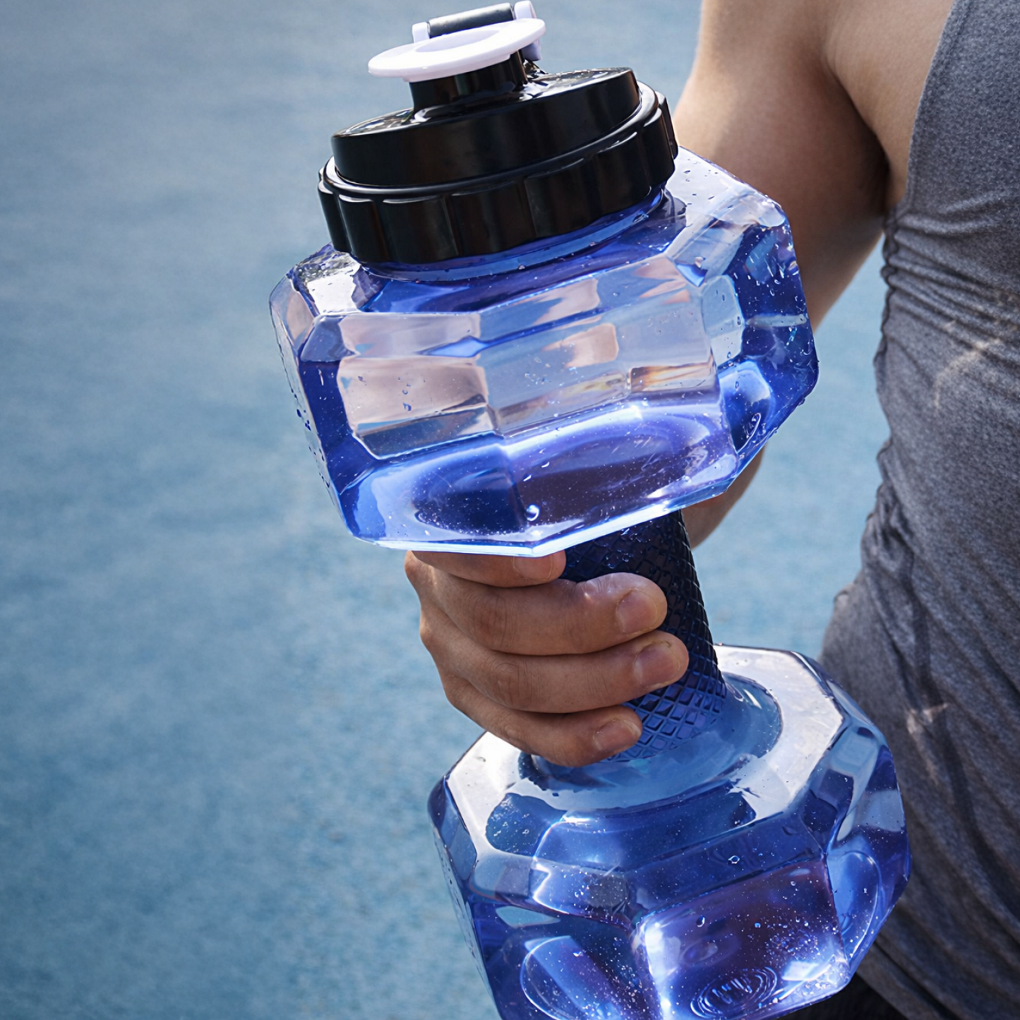 Dumbbell Water Bottle – 2.2L BPA-Free Sports Jug for Gym & Travel