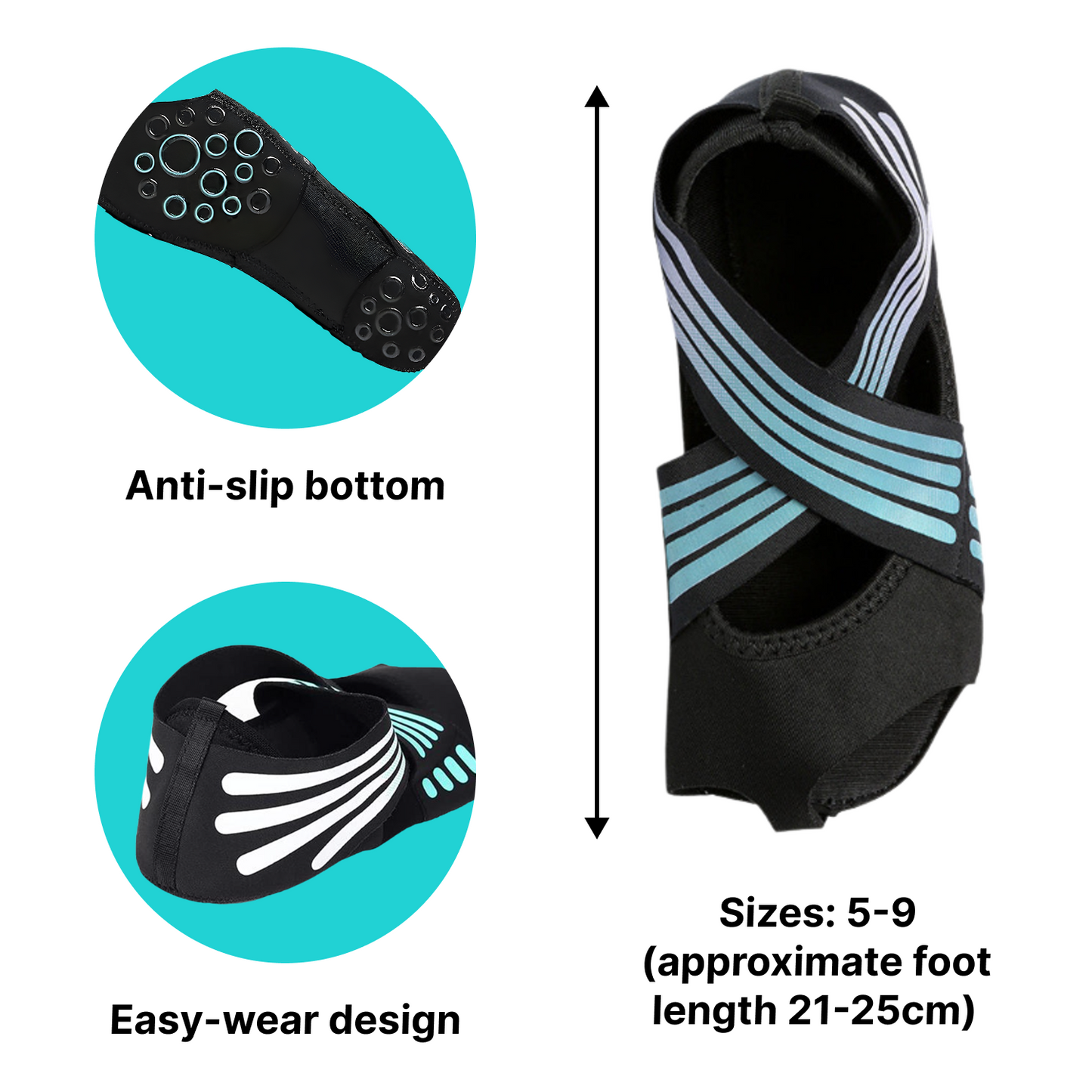 Grip Yoga Socks (Anti-Slip) for Barefoot Stability