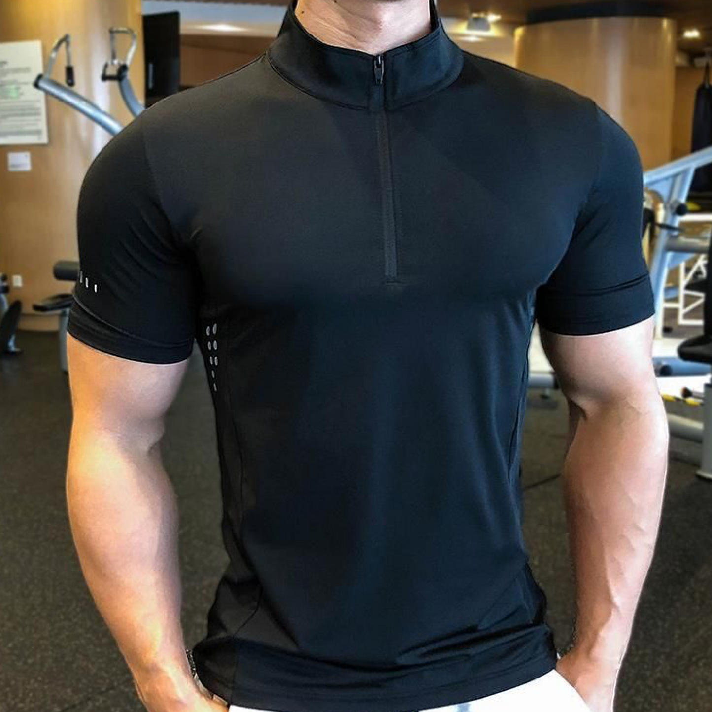 Men’s Quarter Zip Compression Fitness Shirt
