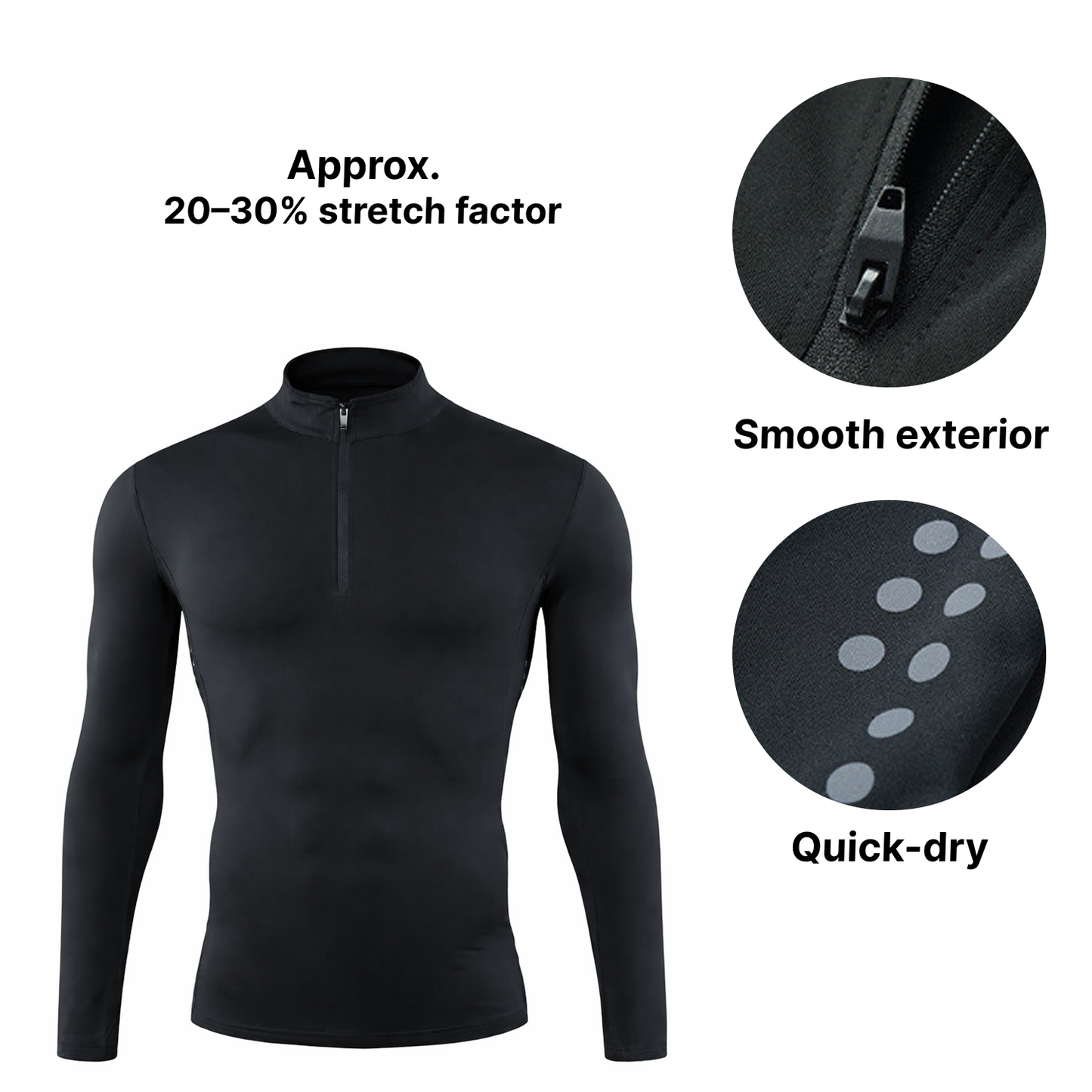Men’s Quarter Zip Compression Fitness Shirt