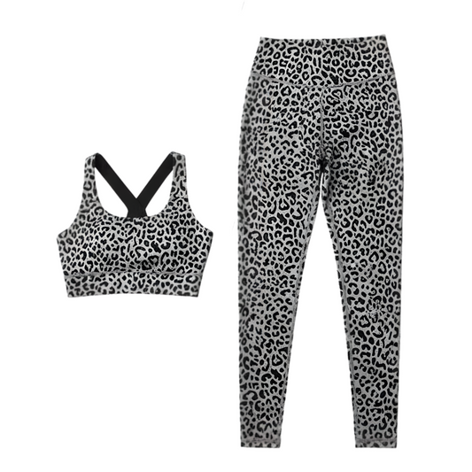 Women's 2-Piece Leopard Print Workout Set