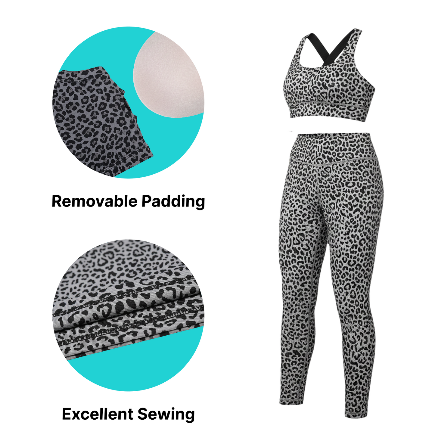 Women's 2-Piece Leopard Print Workout Set