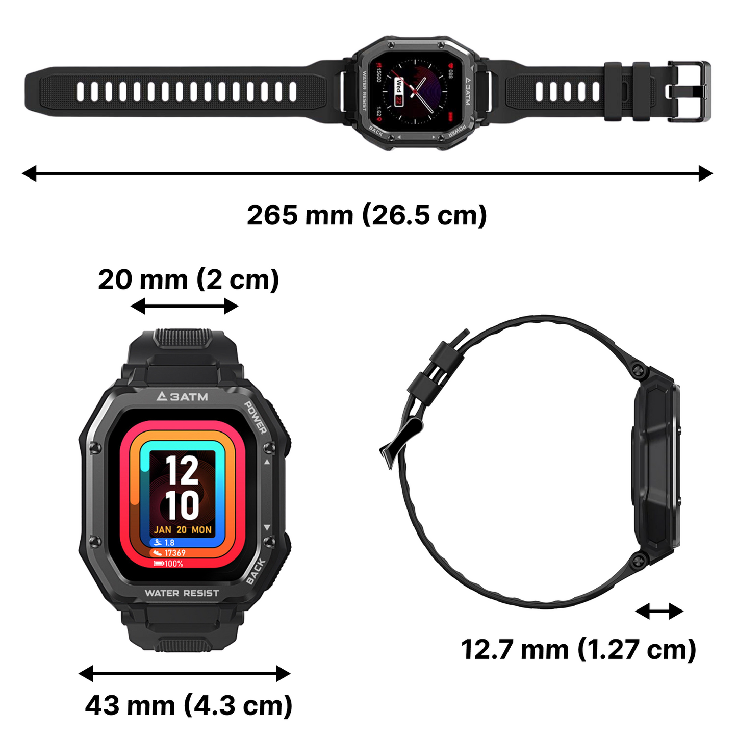 Rugged Smartwatch (20 Sport Modes) - 50-Day Battery
