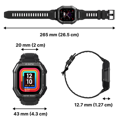 Rugged Smartwatch (20 Sport Modes) - 50-Day Battery