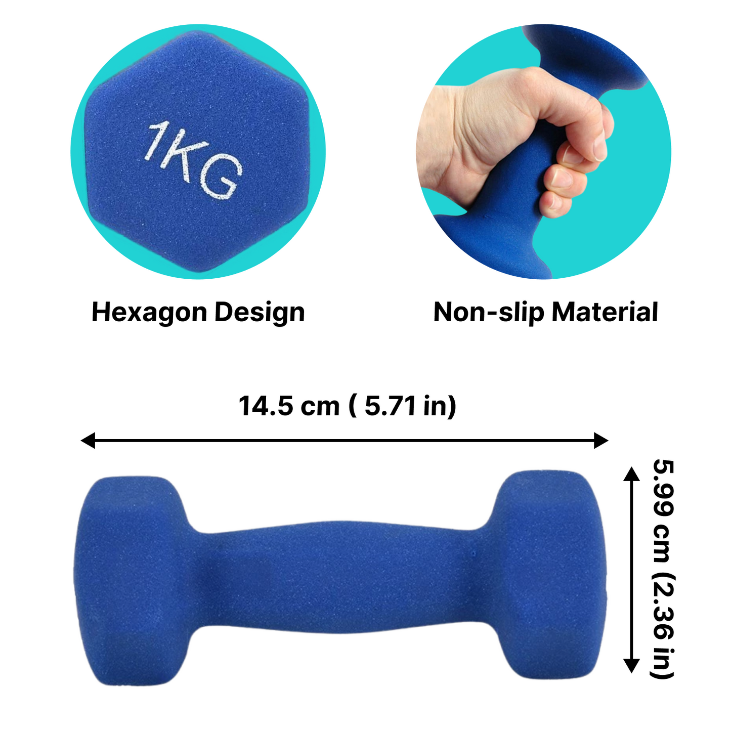 Neoprene Dumbbell (0.5-1kg) - Arm Toning