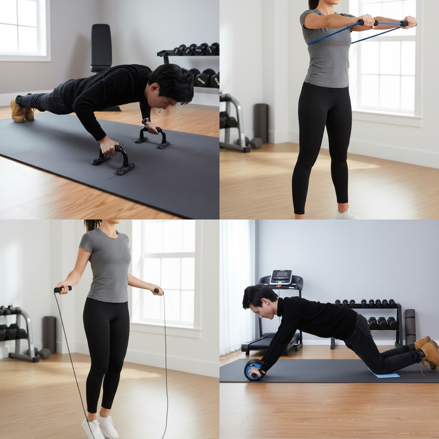 5-in-1 Home Gym Kit - Ab Roller & Accessories
