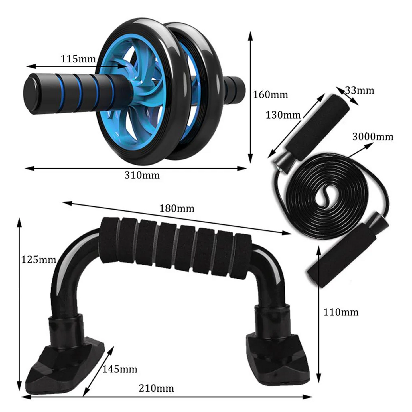 5-in-1 Home Gym Kit - Ab Roller & Accessories