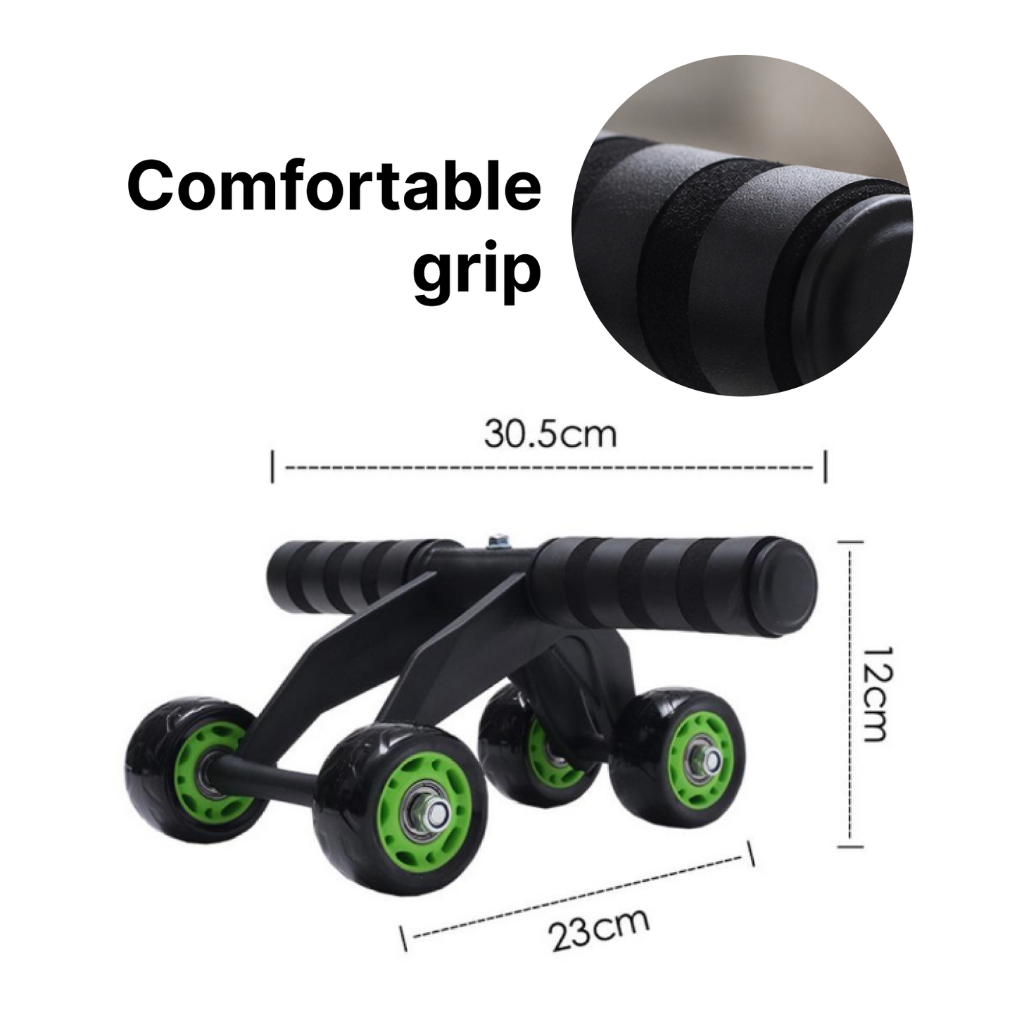 4-Wheel Ab Roller with Ergonomic Foam Handles