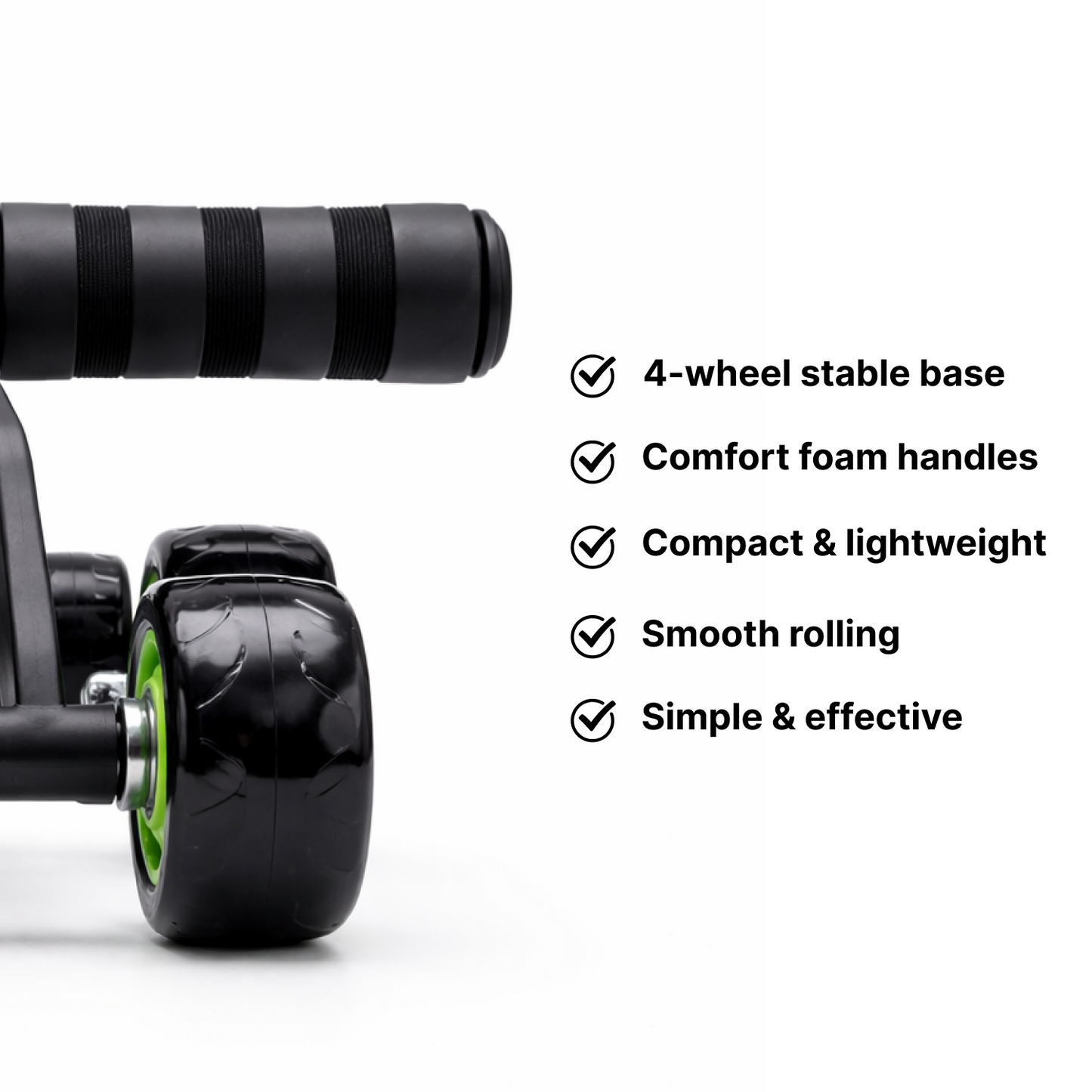 4-Wheel Ab Roller with Ergonomic Foam Handles