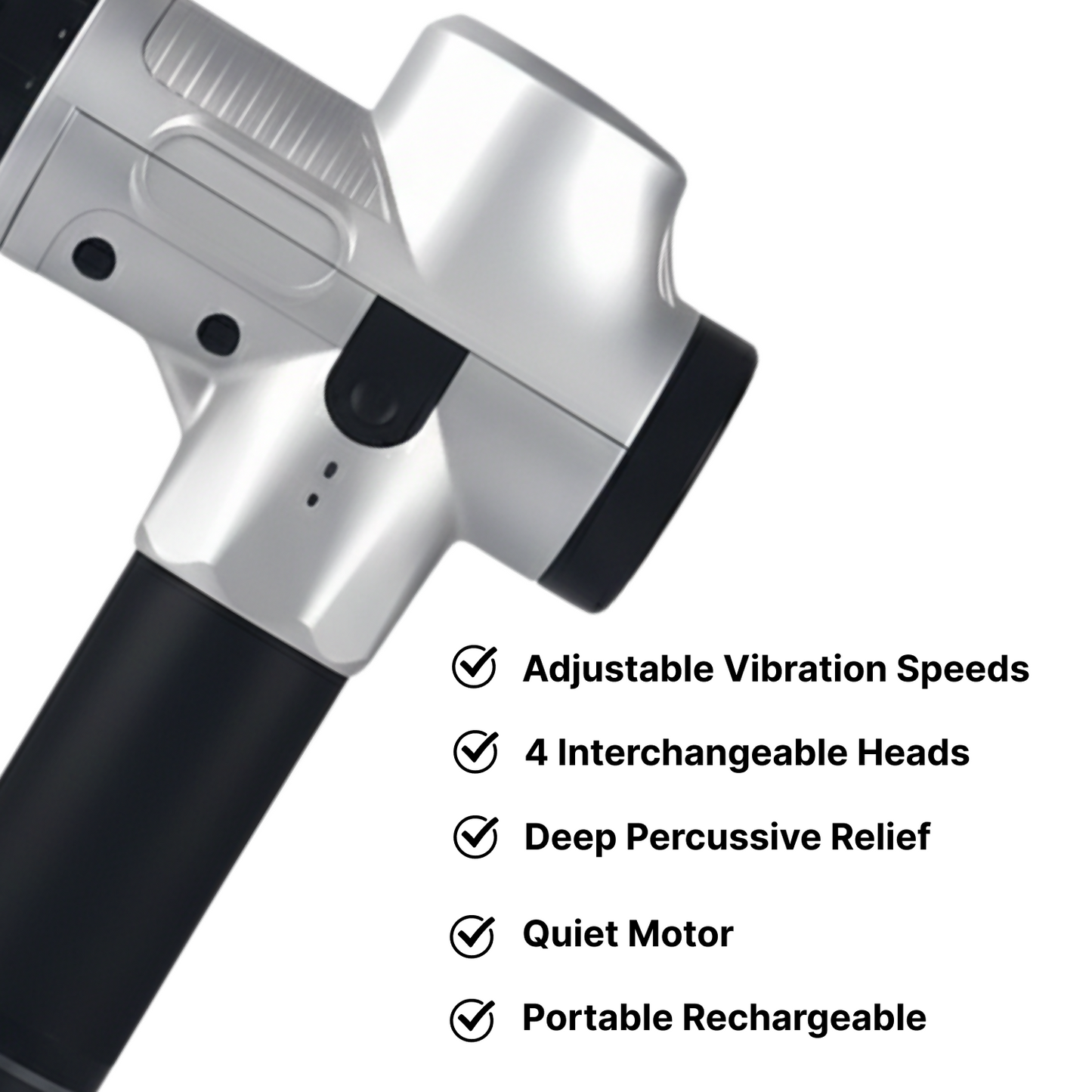 Rechargeable Deep Tissue Massage Gun - 4 Heads