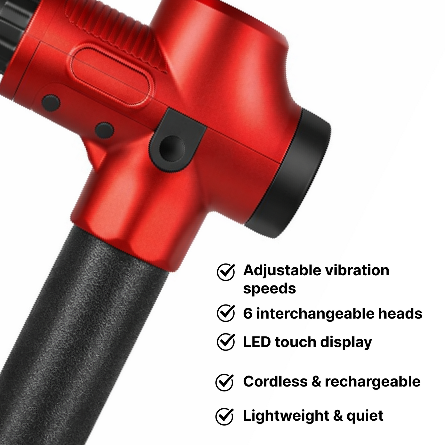 Carbon Fiber Massage Gun with Digital Display & 6 Heads