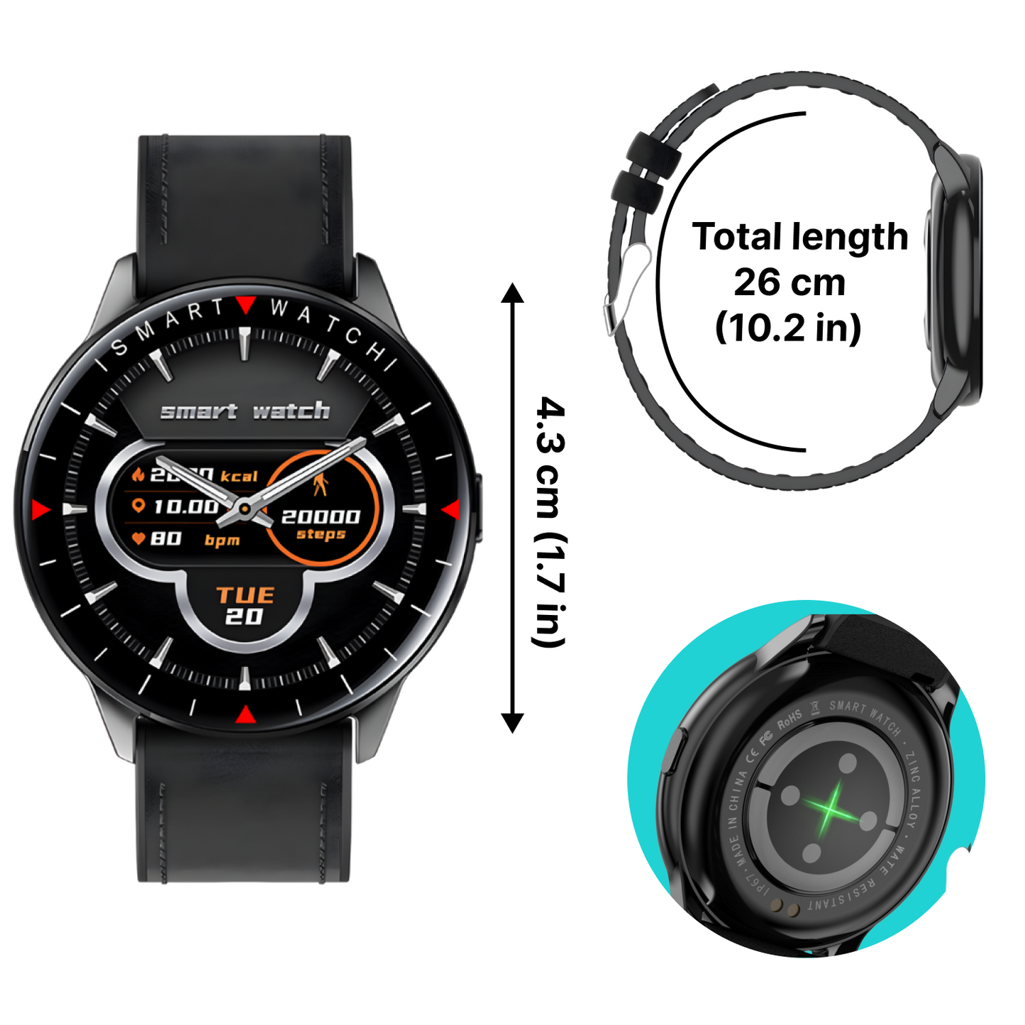 MoveFit Round Smart Watch – Where Fitness Meets Fashion