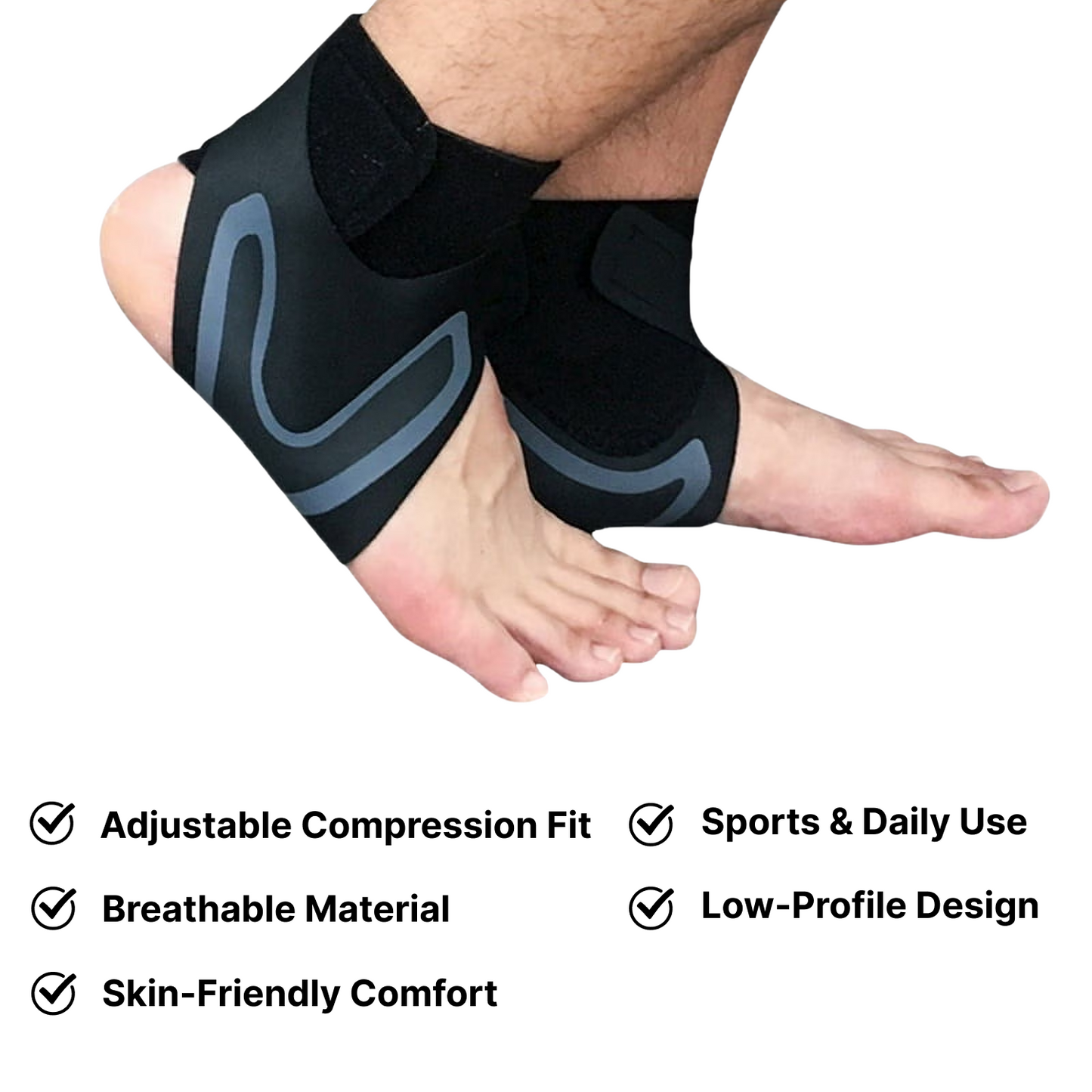 Adjustable Ankle Support Brace with Breathable Wrap