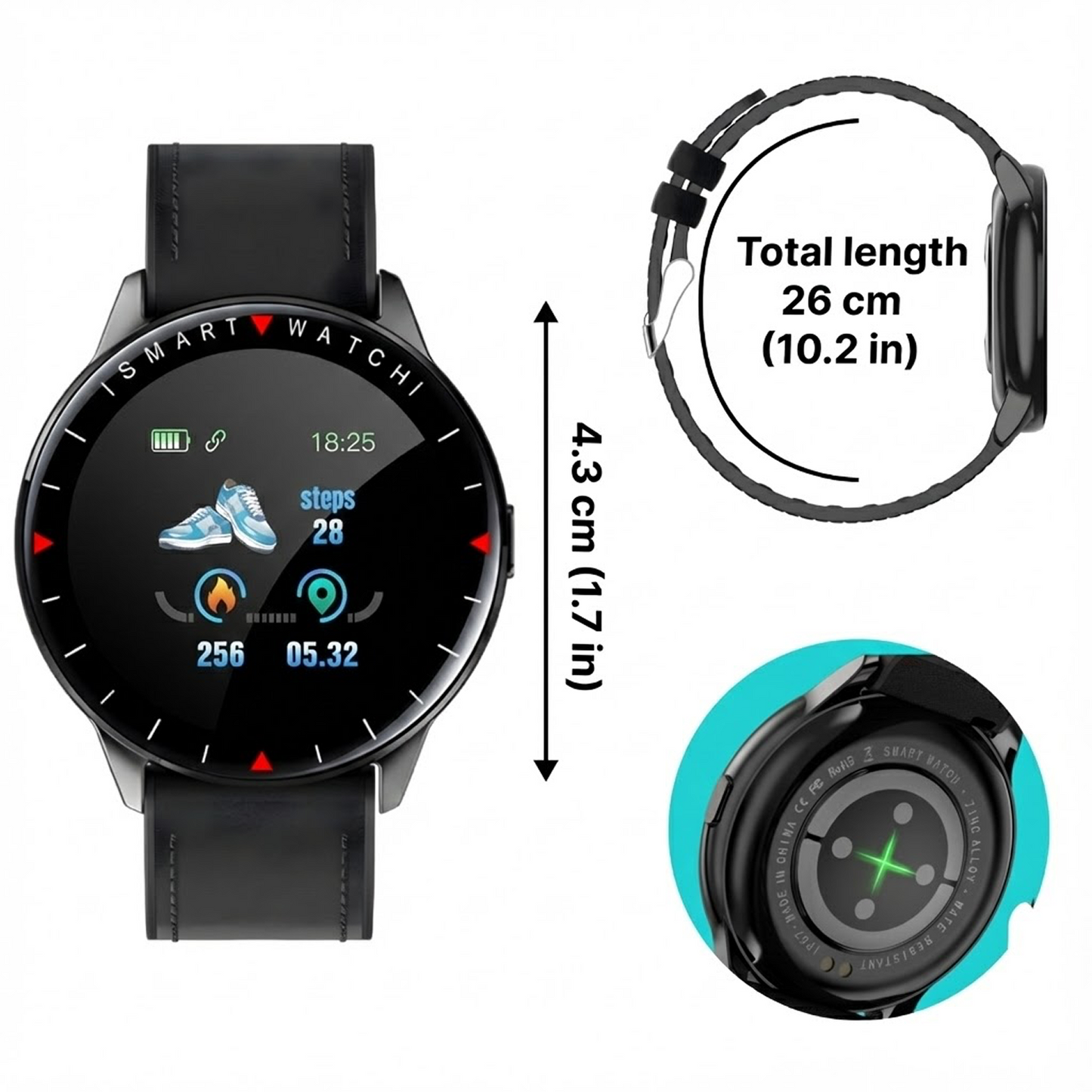 7X Plus Smart Fitness Watch - 7-Day Battery Life