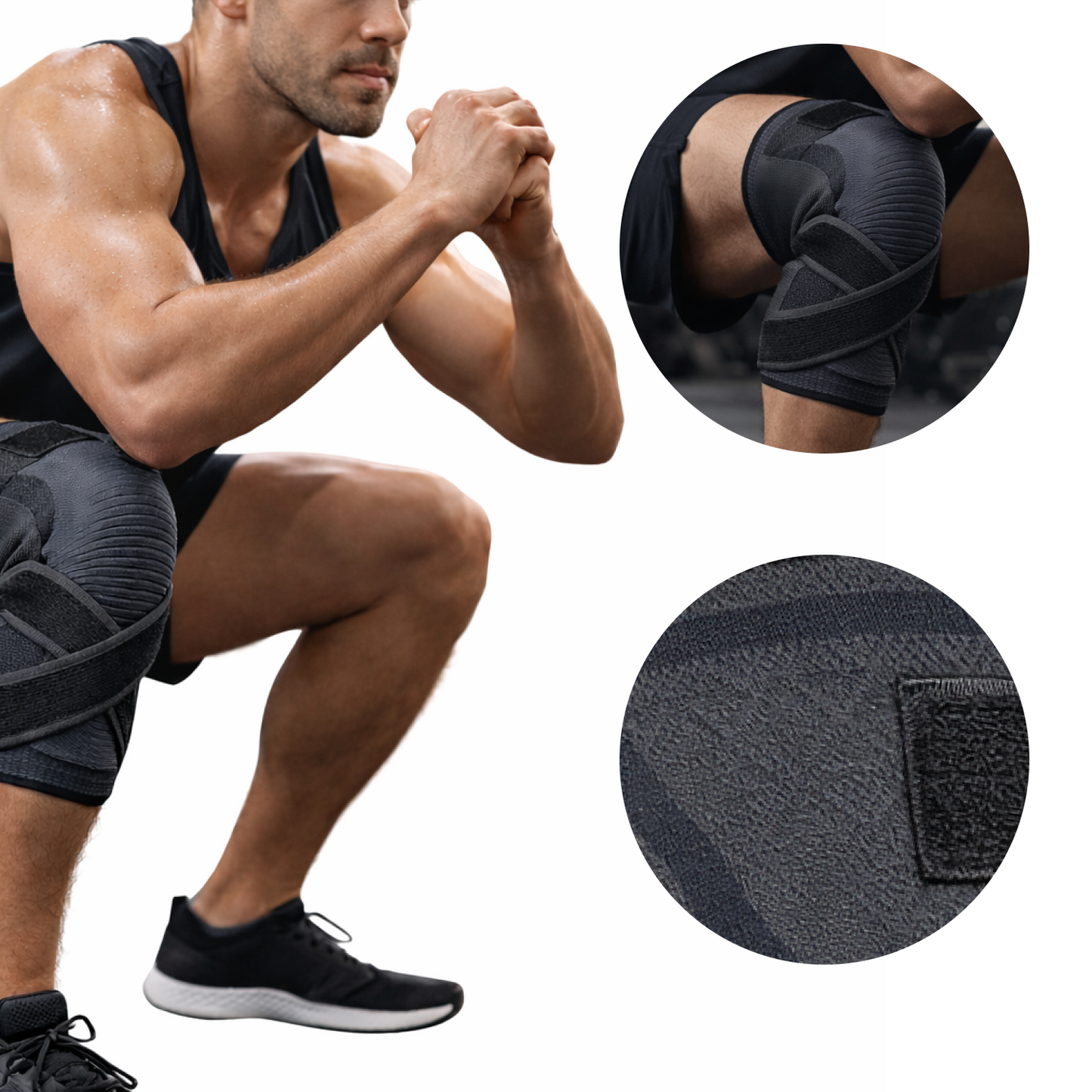 Knee Brace with Dual Straps - Adjustable Compression