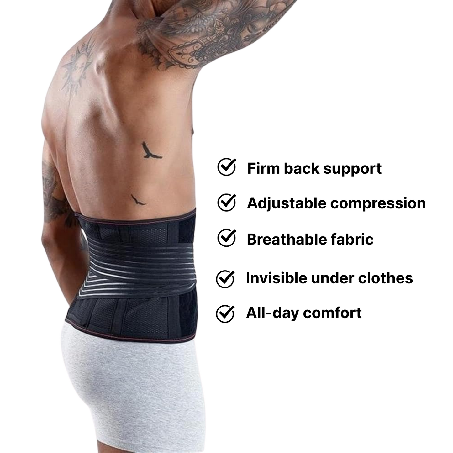 Waist Support Belt - Adjustable Compression (M-5XL)