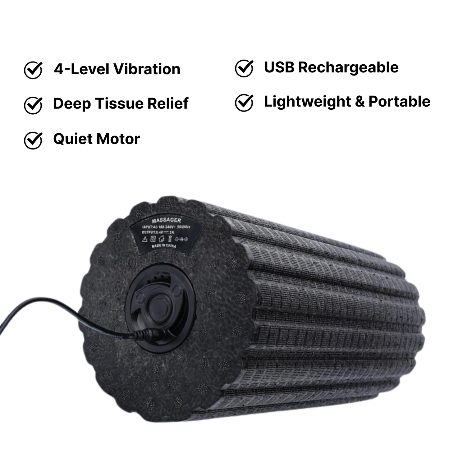 Vibrating Foam Roller with 4 Speed Settings