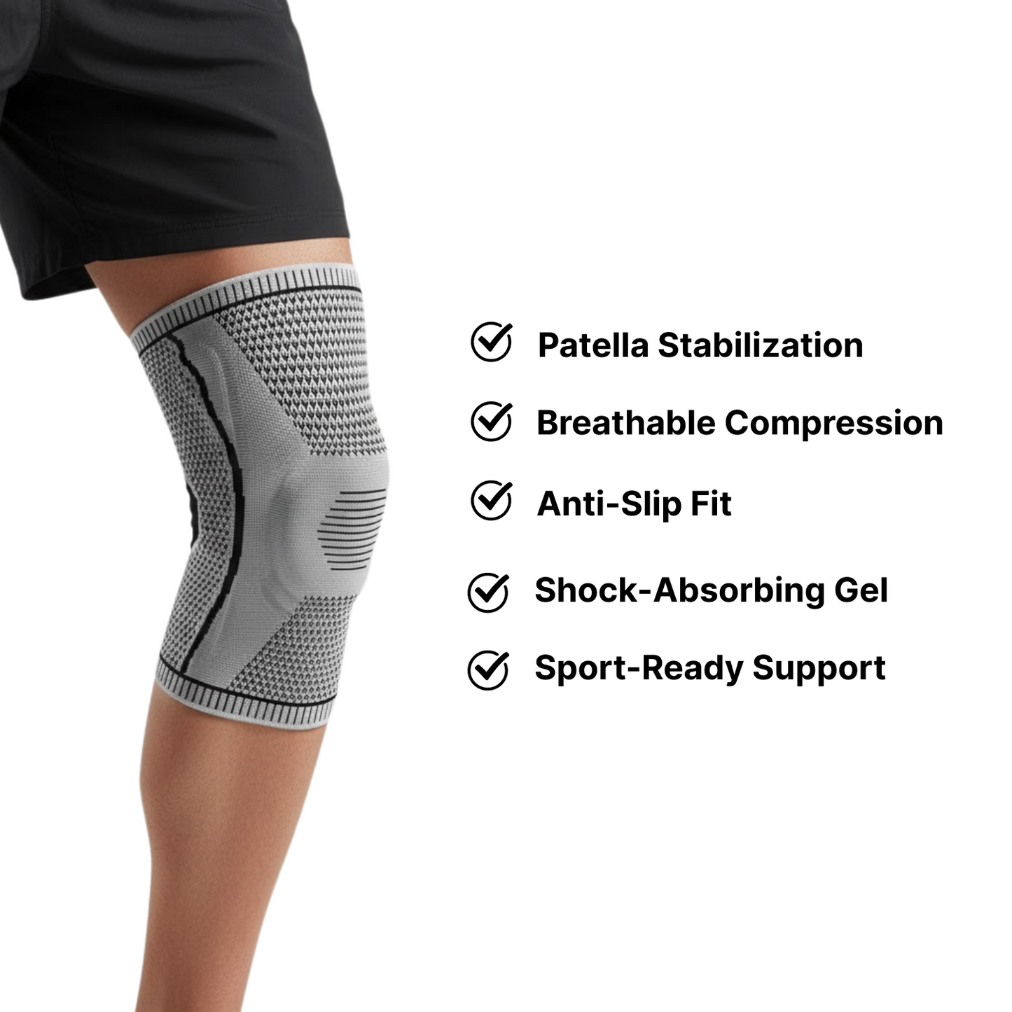 Compression Knee Support Brace for Sports & Injury Relief