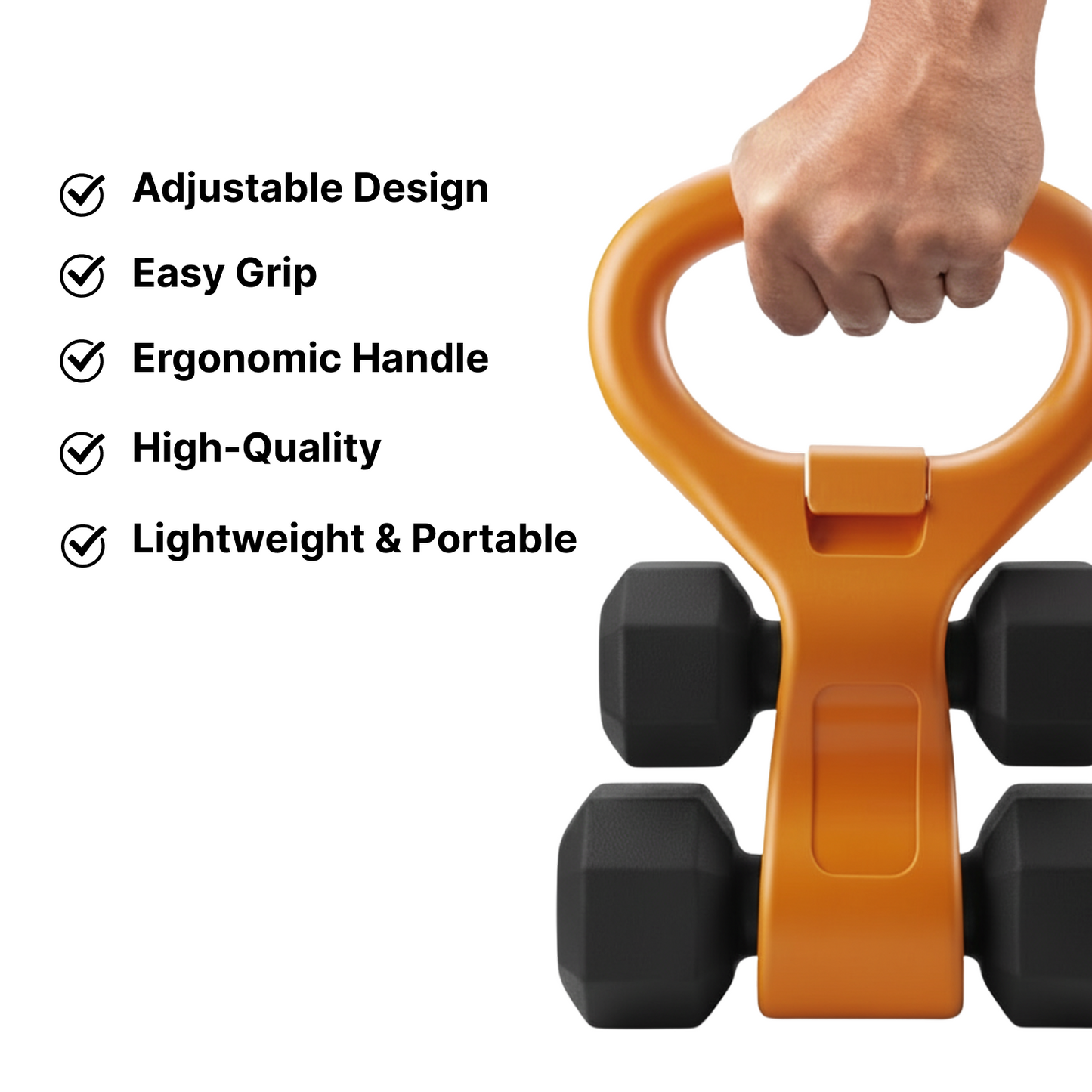 Adjustable Kettlebell Grip Handle (Fits Standard Dumbbells)