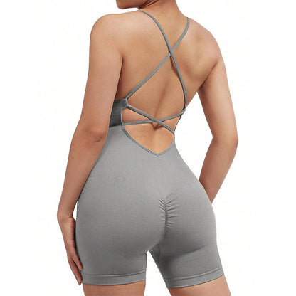 Backless Yoga Romper (One-Piece) Cross-Strap